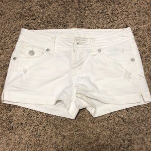 White denim shorts
